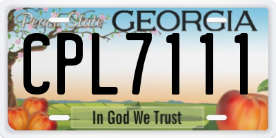 GA license plate CPL7111