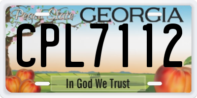 GA license plate CPL7112