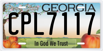 GA license plate CPL7117