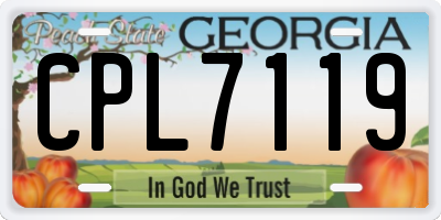 GA license plate CPL7119