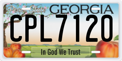GA license plate CPL7120
