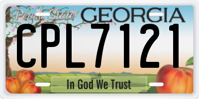 GA license plate CPL7121