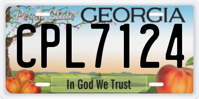 GA license plate CPL7124