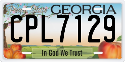 GA license plate CPL7129