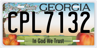 GA license plate CPL7132
