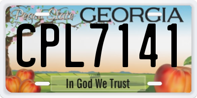 GA license plate CPL7141