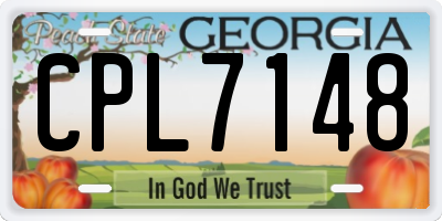 GA license plate CPL7148
