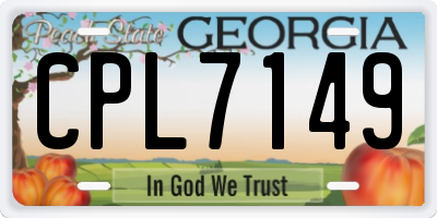 GA license plate CPL7149