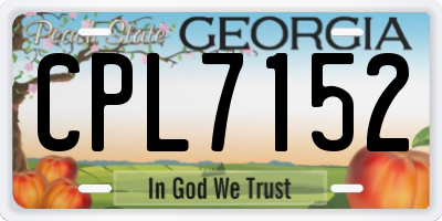 GA license plate CPL7152