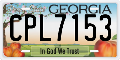 GA license plate CPL7153