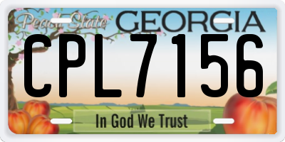 GA license plate CPL7156