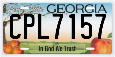 GA license plate CPL7157