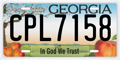 GA license plate CPL7158