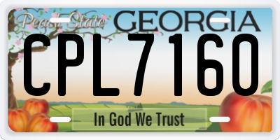 GA license plate CPL7160