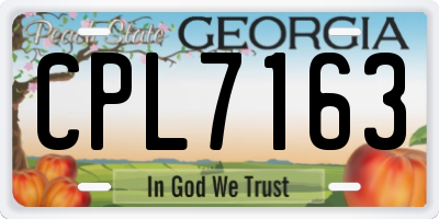 GA license plate CPL7163