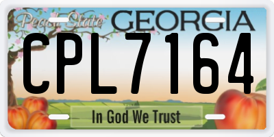 GA license plate CPL7164