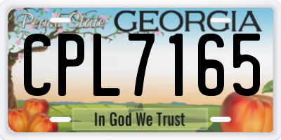 GA license plate CPL7165