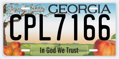 GA license plate CPL7166