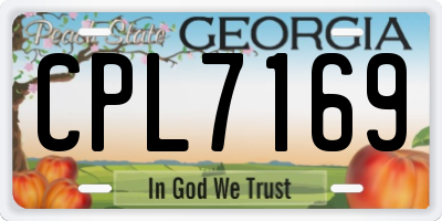 GA license plate CPL7169