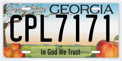 GA license plate CPL7171