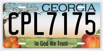 GA license plate CPL7175