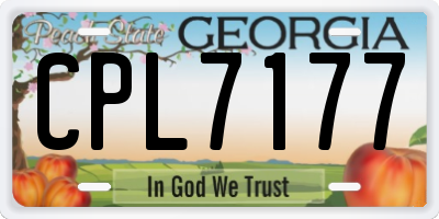 GA license plate CPL7177
