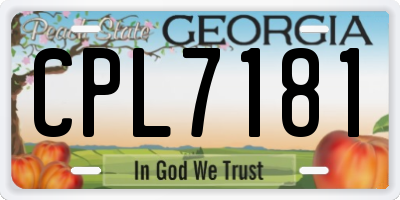GA license plate CPL7181