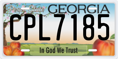GA license plate CPL7185