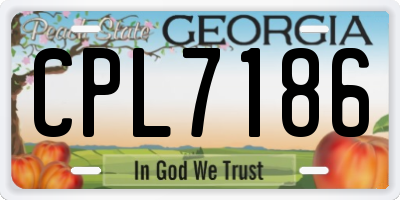 GA license plate CPL7186