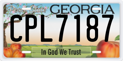 GA license plate CPL7187
