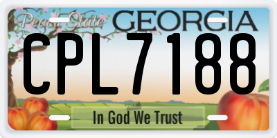 GA license plate CPL7188