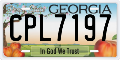 GA license plate CPL7197