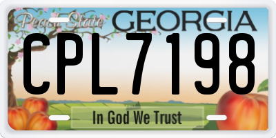 GA license plate CPL7198