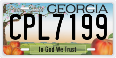 GA license plate CPL7199