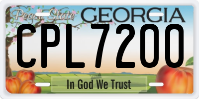 GA license plate CPL7200