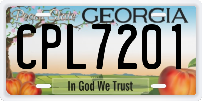 GA license plate CPL7201