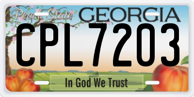 GA license plate CPL7203