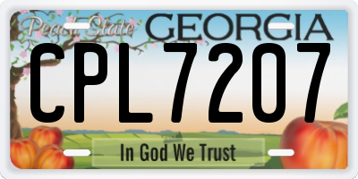 GA license plate CPL7207