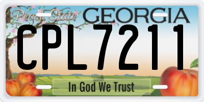 GA license plate CPL7211
