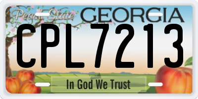 GA license plate CPL7213