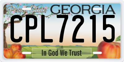 GA license plate CPL7215
