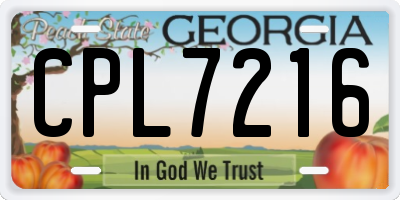 GA license plate CPL7216