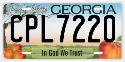 GA license plate CPL7220