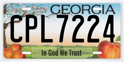 GA license plate CPL7224