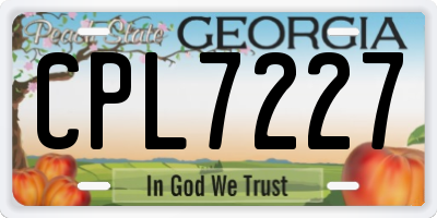 GA license plate CPL7227