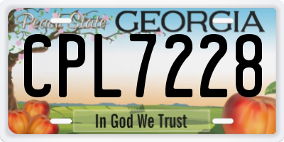 GA license plate CPL7228