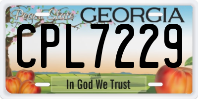 GA license plate CPL7229