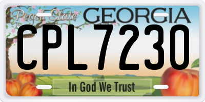 GA license plate CPL7230