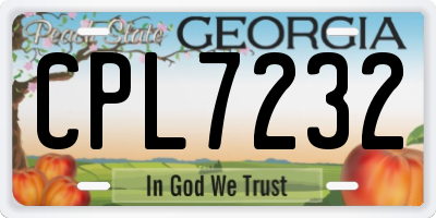 GA license plate CPL7232