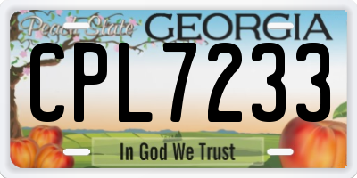 GA license plate CPL7233